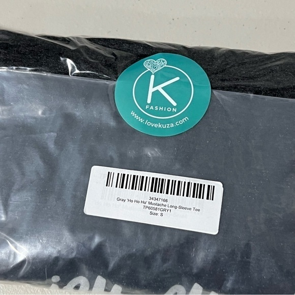 𝅺🆕 Love Kuza, Gray 'Ho Ho Ho' Mustache Long-Sleeve
Tee - Women - Picture 2 of 5